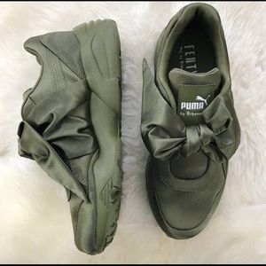 Rihanna Puma Fenty Bow Sneakers Olive 8.5- Used